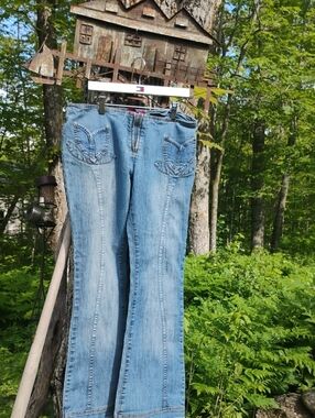Y2K VINTAGE ZANA DI FLARE JEANS EUC  FADED FESTIVAL 👖 BLUES